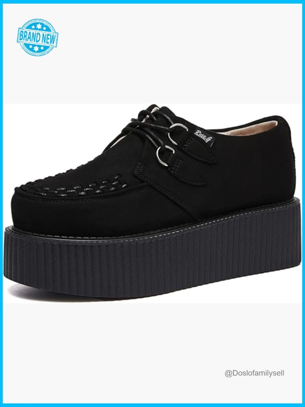 Handmade Suede Lace Up Platform Creepers Punk Flat Oxfords Shoes